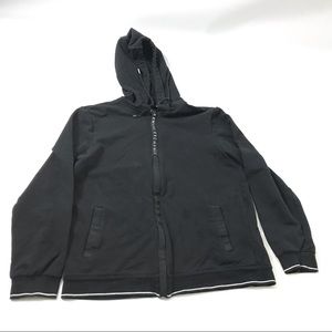Armani Exchange Men’s Full Zip Logo Hoodie L Black